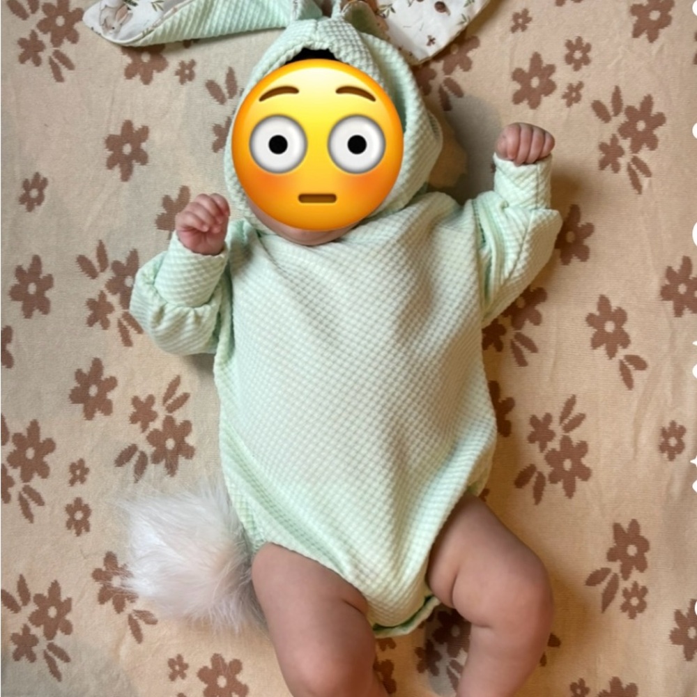 Mint Green Baby Bunny romper